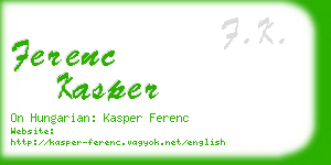 ferenc kasper business card